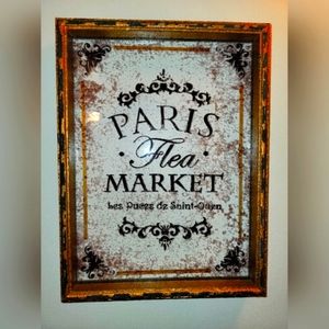 Parisian themed- Framed glass art 11x17, ooh-la-la!